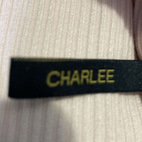 Women’s Large i Jeans By Buffalo Pink Scoop Neck Long Sleeve Ribbed Tee NEW - Picture 7 of 7